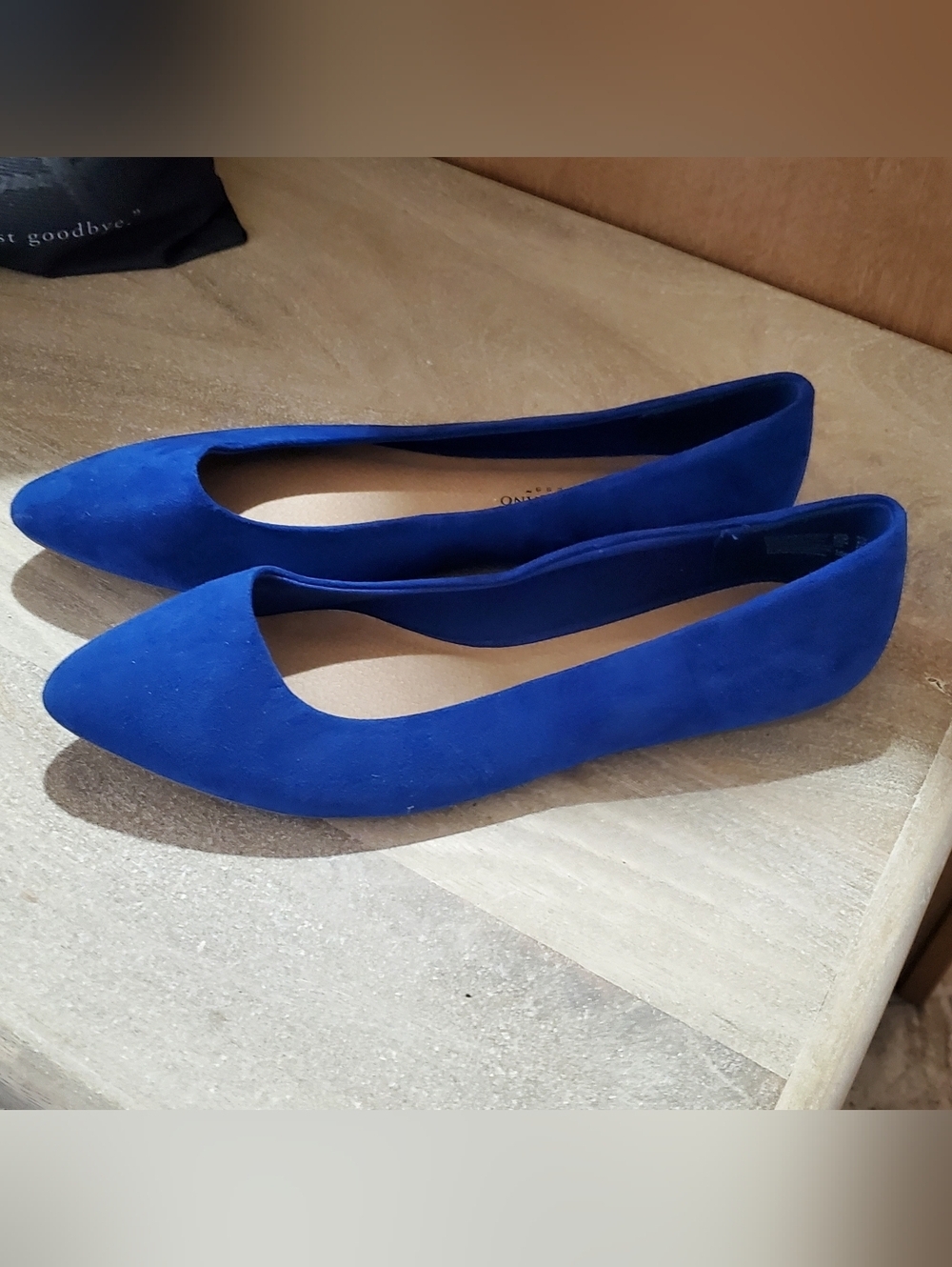 CHRISTIAN SIRIANO BLUE  NWOT SLIP ON BALLET FLATS. 8.5  Pointed Toe